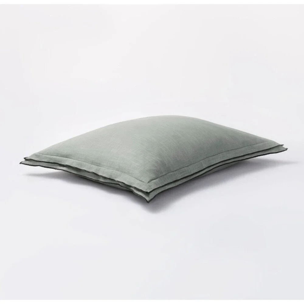 Threshold Studio McGee Duvet Cover Set Slub, Teal Green/Dark Gray, Queen NEW